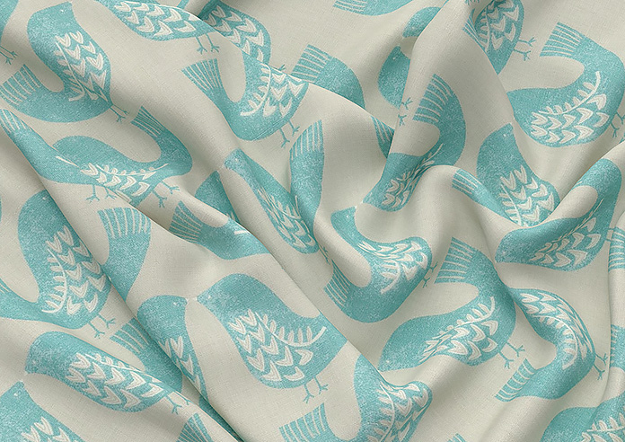 Scandi Birds, Aqua - Twist&Fit Roman Blind - Image 4